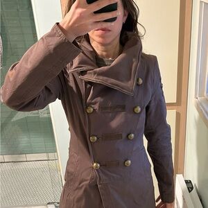 Mackage Brown Double-Breasted Trench Coat